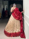 Off White Colour Gauri Tussar Silk With Bandhej Print With Gotta Patti Lace Lehenga With Blouse Dupatta LNB1250 